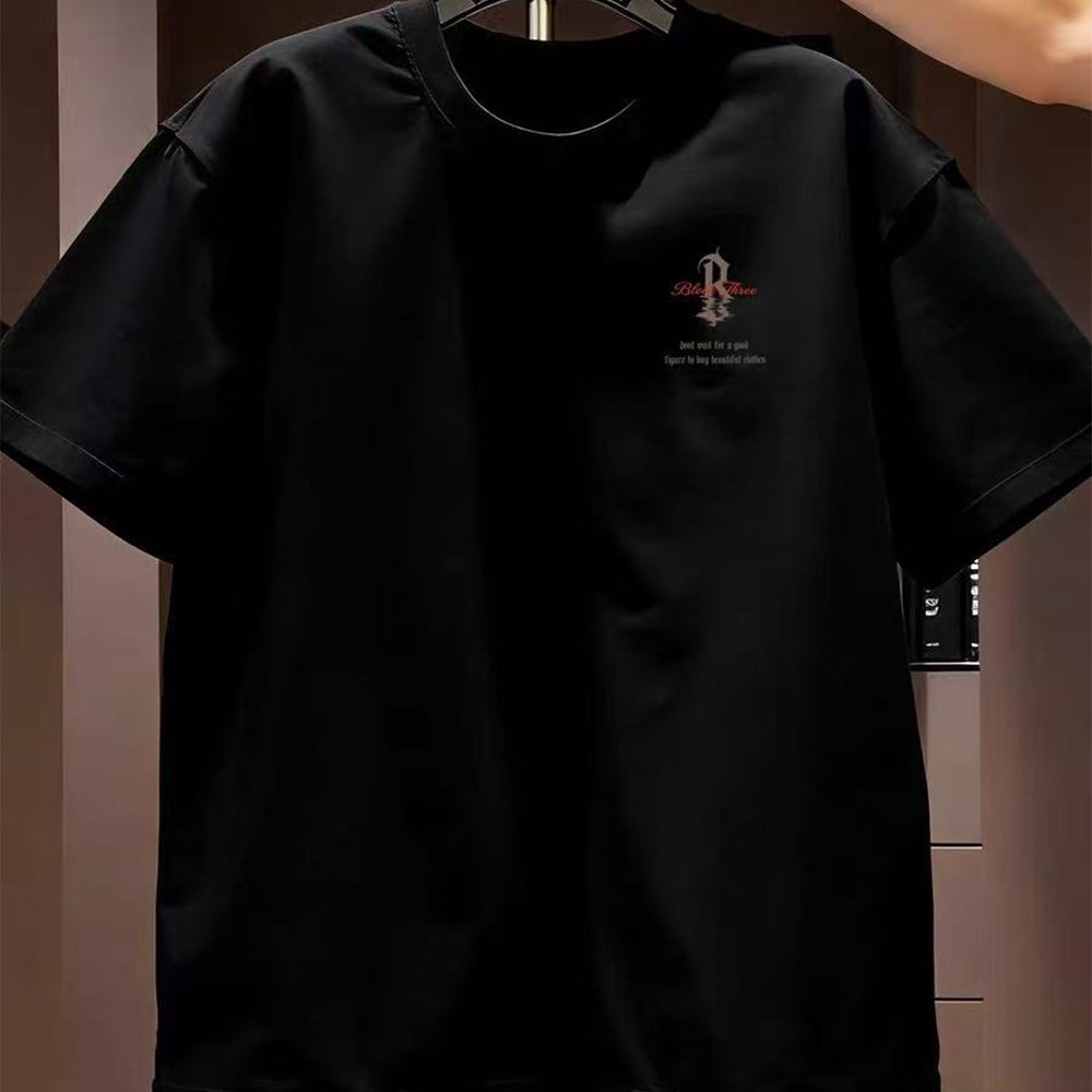 Top Brand Foreign Trade Counter Tail Stock Leakage~High Quality Light Luxury American Letter Trendy Brand Men's and Women's Top Short Sleeve Summer