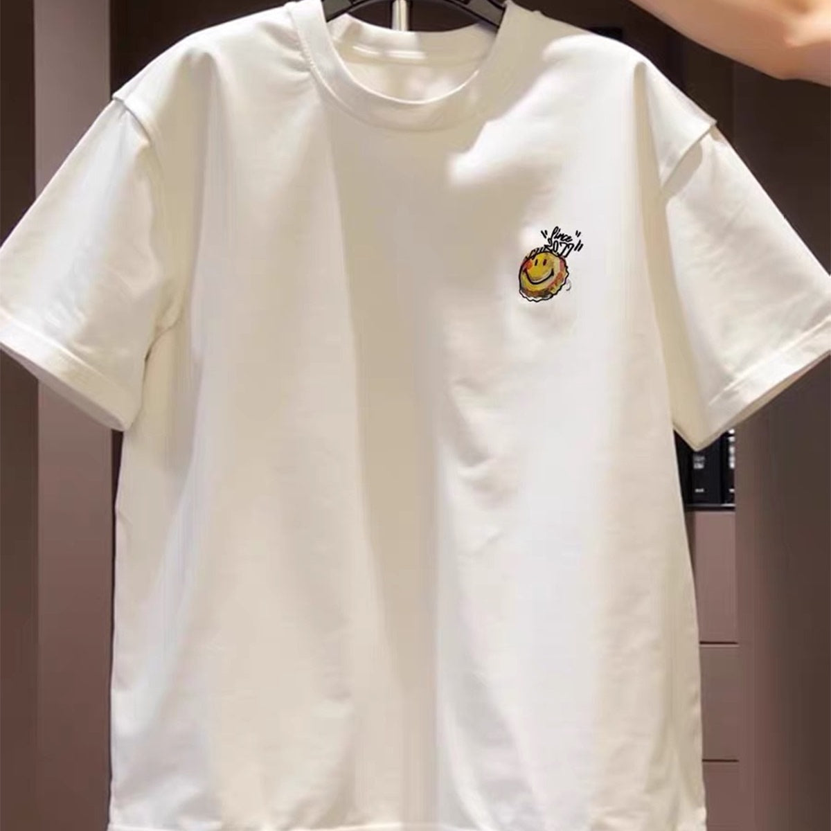 Top brand foreign trade counter tail goods leakage~Summer leisure creative design loose men's and women's pure cotton short sleeved T-shirt
