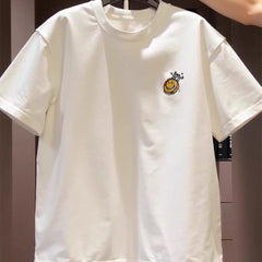 Top brand foreign trade counter tail goods leakage~Summer leisure creative design loose men's and women's pure cotton short sleeved T-shirt