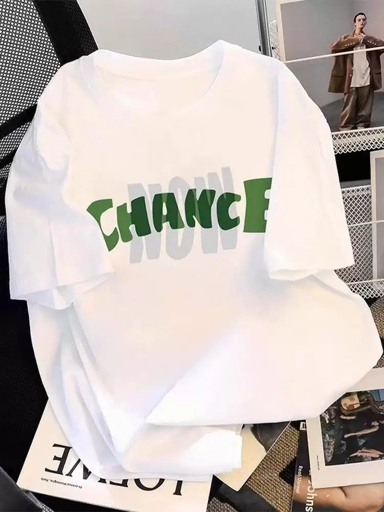 First tier tail goods counter stores withdraw to pick up leaks~Heavy duty pure cotton short sleeved T-shirt for men and women, couple style, trendy brand, loose large size