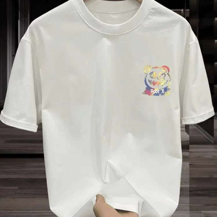 Overseas order backlog~Withdrawal of foreign trade summer trend new short sleeved T-shirt and versatile top for couples with cut labels