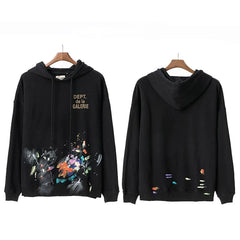 Gallery Dept Paint Splatter Black Hoodie
