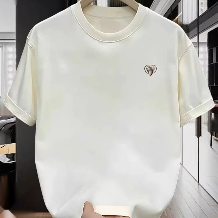 Foreign trade clearance, label cutting, tail order, leak detection, trendy brand, simple and heavyweight, pure cotton short sleeved T-shirt, loose and versatile for couples, men and women