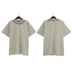 Palm Angels Neckline Collar Logo T-Shirt - Sage Green/Miami