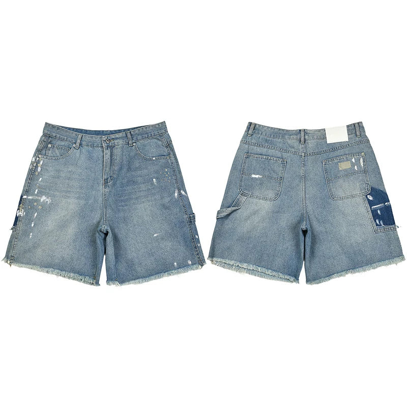 Gallery Dept. Paint Splatter Distressed Denim Shorts