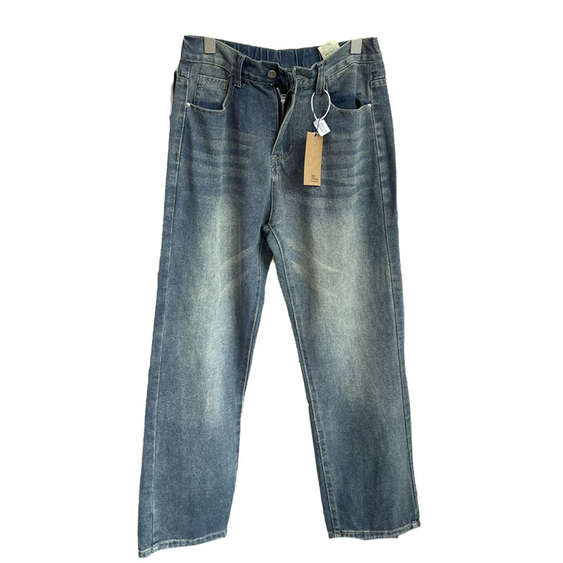Keep good cattle for yourself+retro fermented, washed and ground white! Spring Men's Foreign Trade Fashion Versatile Comfortable Elastic Jeans Trend