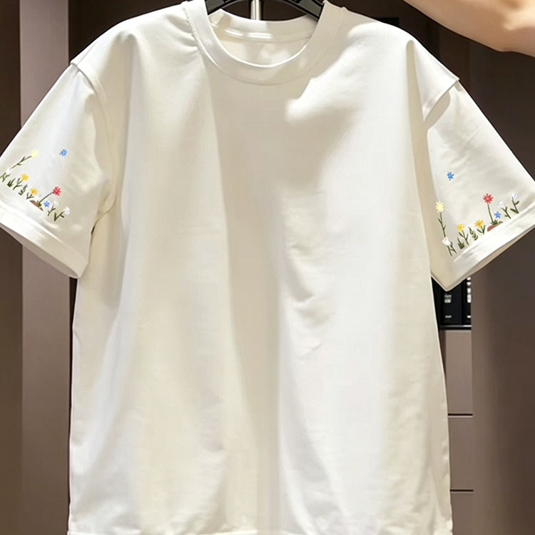 Top brand foreign trade counters' leftover inventory collection~Personalized niche design printed summer short sleeved t-shirt for men and women casual half sleeved