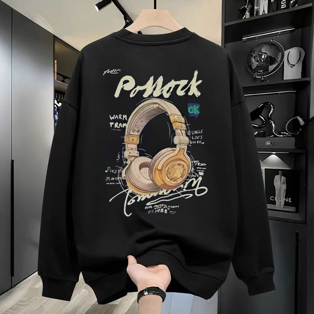 Top Brand Foreign Trade Counter Tail Stock Leakage~Autumn and Winter Trendy Brand Pure Cotton Round Neck Hoodie Men's and Women's Loose Large Size Top
