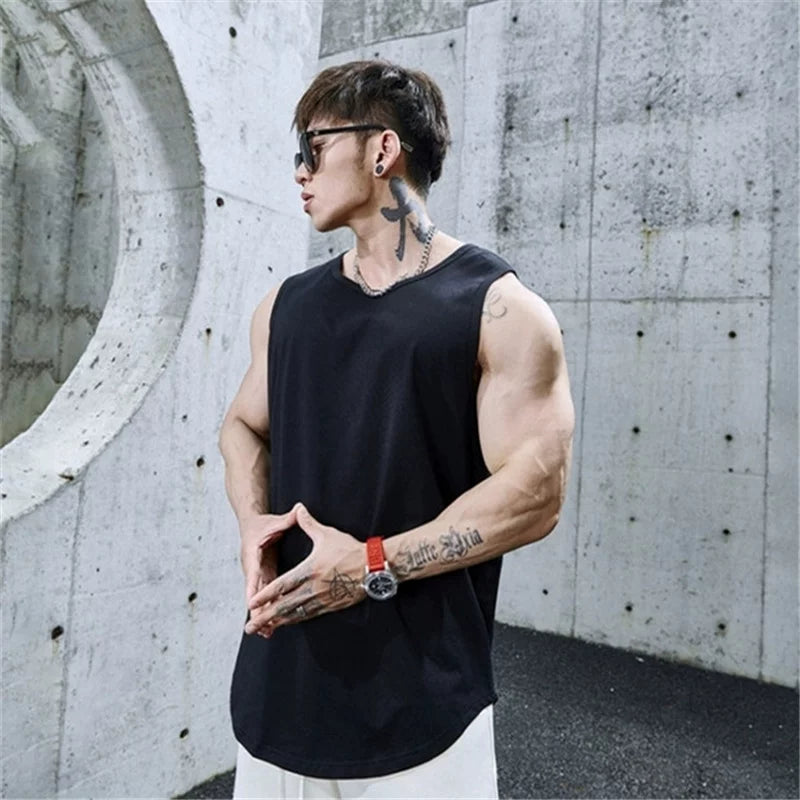 Lightweight and breathable! Moisture wicking and sweat wicking! Summer Foreign Trade Quick Dry Sweat Tank Top Running Fitness Sleeveless Thin Style Trendy