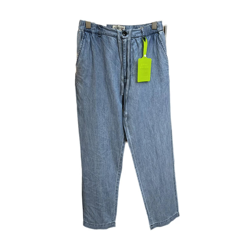 Bullshit! Small niche high-end! Spring and summer men's foreign trade breathable, comfortable and cool thin linen pants fashionable jeans