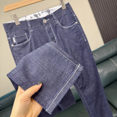 Cut the label! The pen is quite stylish! Foreign trade men's spring and summer thin, breathable, comfortable, elastic straight leg casual jeans