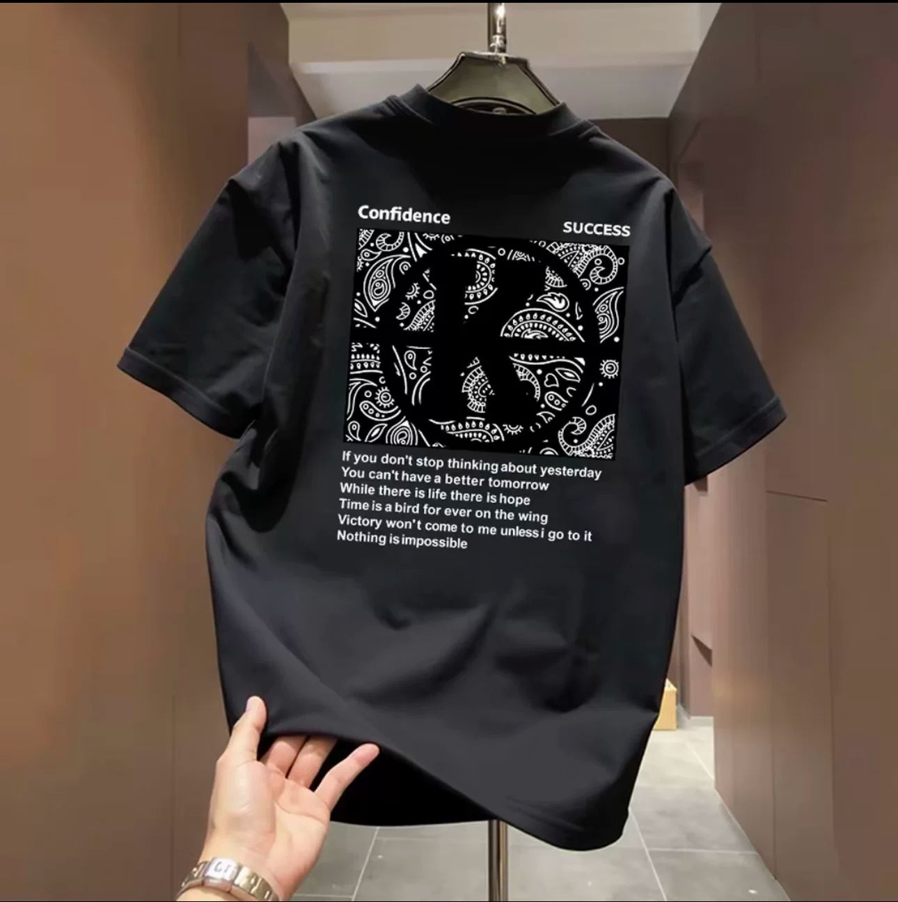 Top brand foreign trade counters are picking up leftover goods~High quality light luxury heavy weight pure cotton short sleeved T-shirt for both men and women, American style trendy