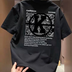 Top brand foreign trade counters are picking up leftover goods~High quality light luxury heavy weight pure cotton short sleeved T-shirt for both men and women, American style trendy