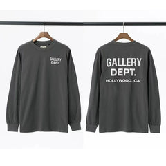 Gallery Dept. Hollywood Logo Long Sleeve T-Shirt - Charcoal Grey