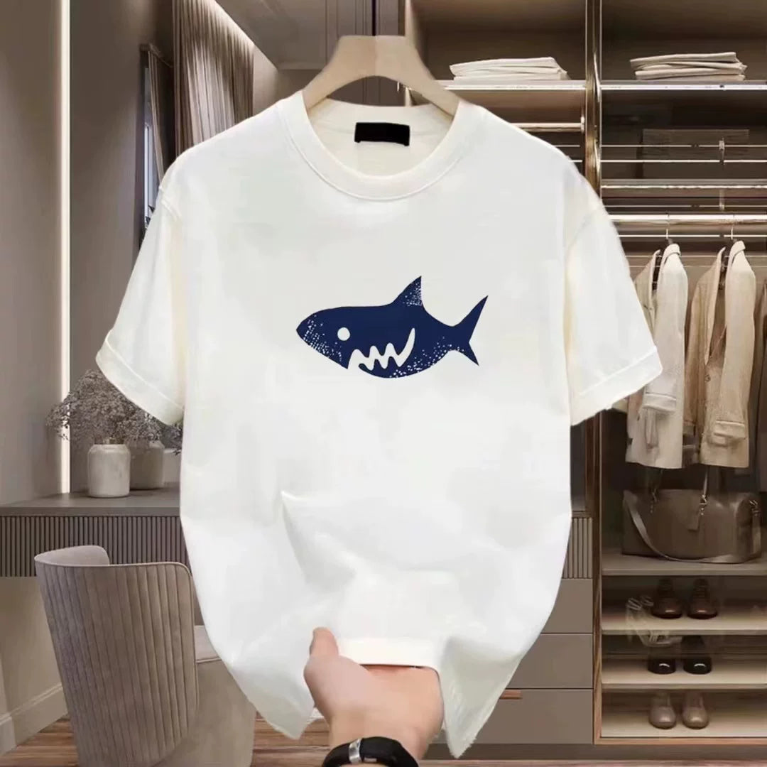 Brand foreign trade~Cut label outlet counter T-shirt pure cotton short sleeved men's and women's loose oversized round neck top