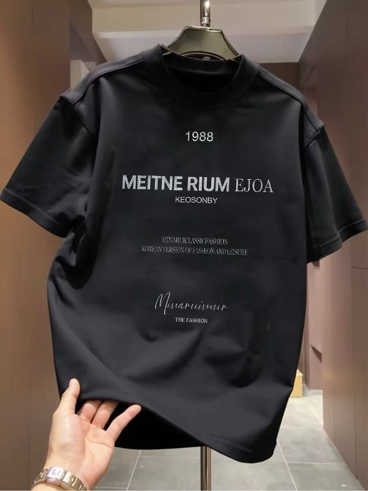 Top brand foreign trade counters' leftover inventory collection~Korean style trendy letter printed pure cotton short sleeved T-shirt, versatile for both men and women