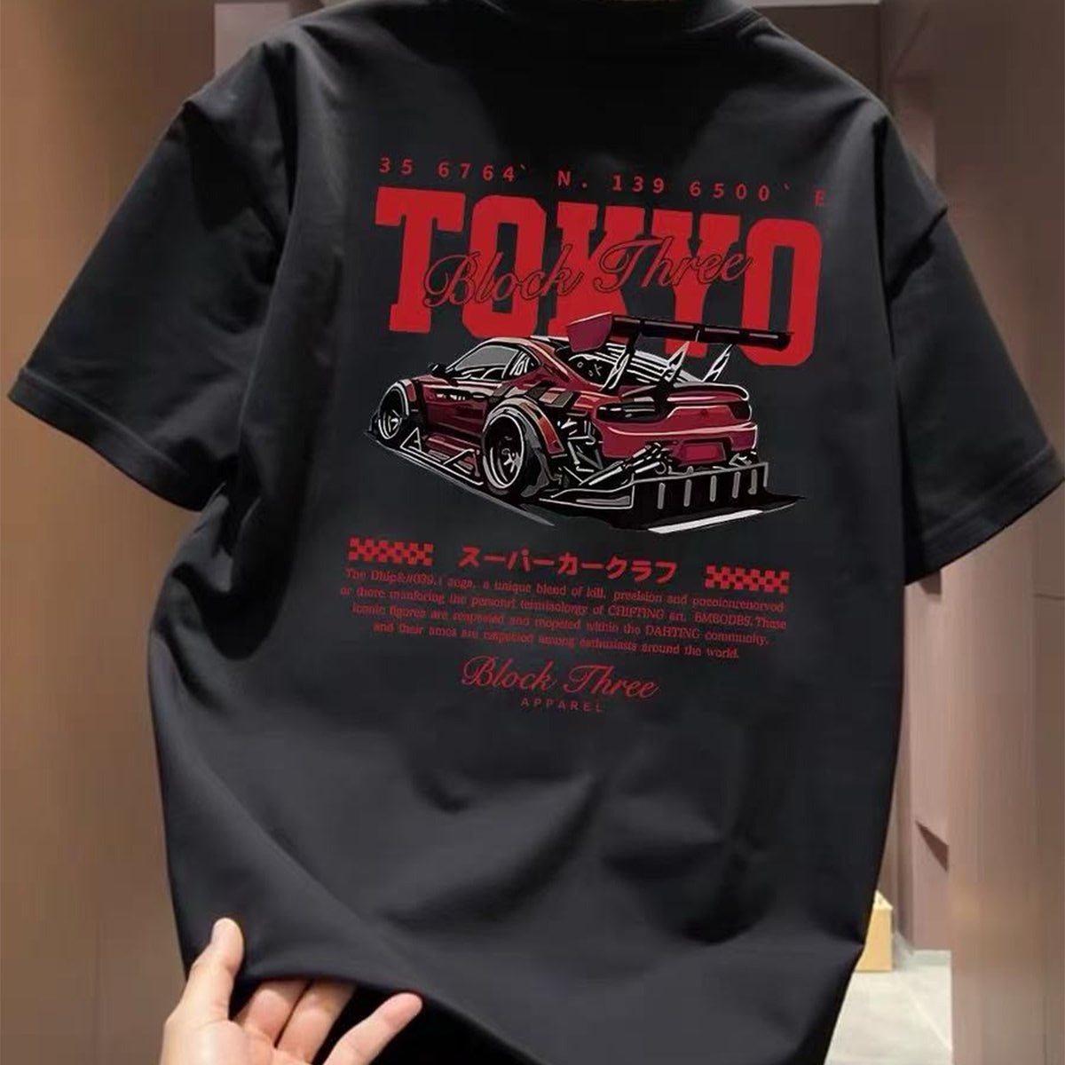 Overseas order backlog~Withdrawn short sleeved T-shirt printed round neck loose and versatile trendy brand casual pure cotton top with logo trimming