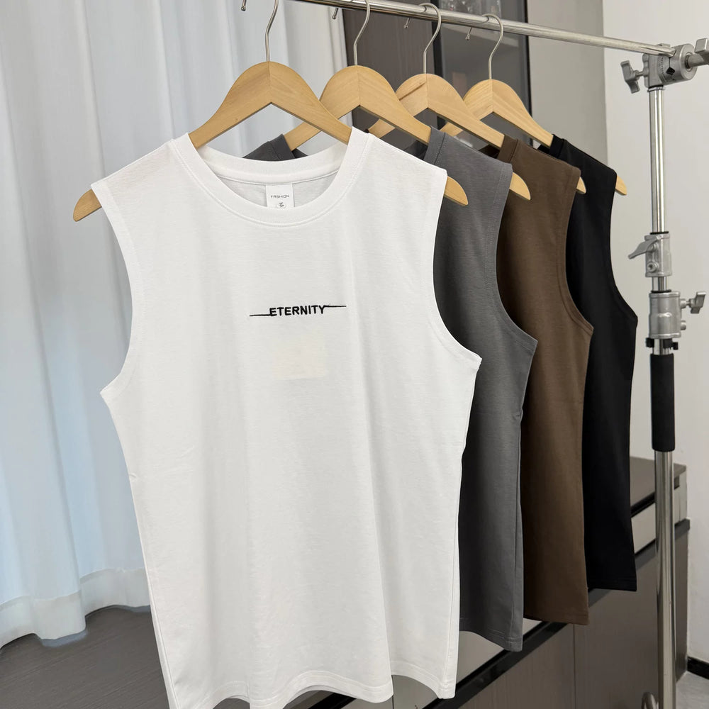 Don't miss it! Moisture absorbing and breathable! Foreign trade men's summer cool skin friendly sports casual vest sleeveless T-shirt