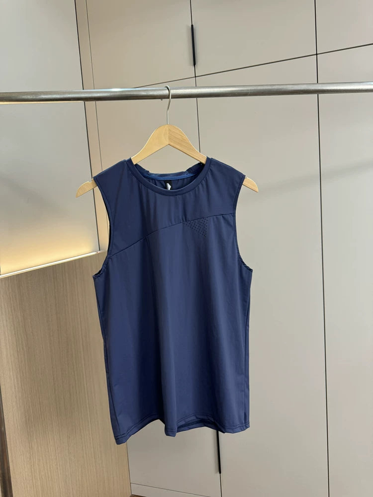 Basketball BI in! Quick drying and breathable! Foreign trade men's summer solid color round neck sleeveless camisole casual vest trend