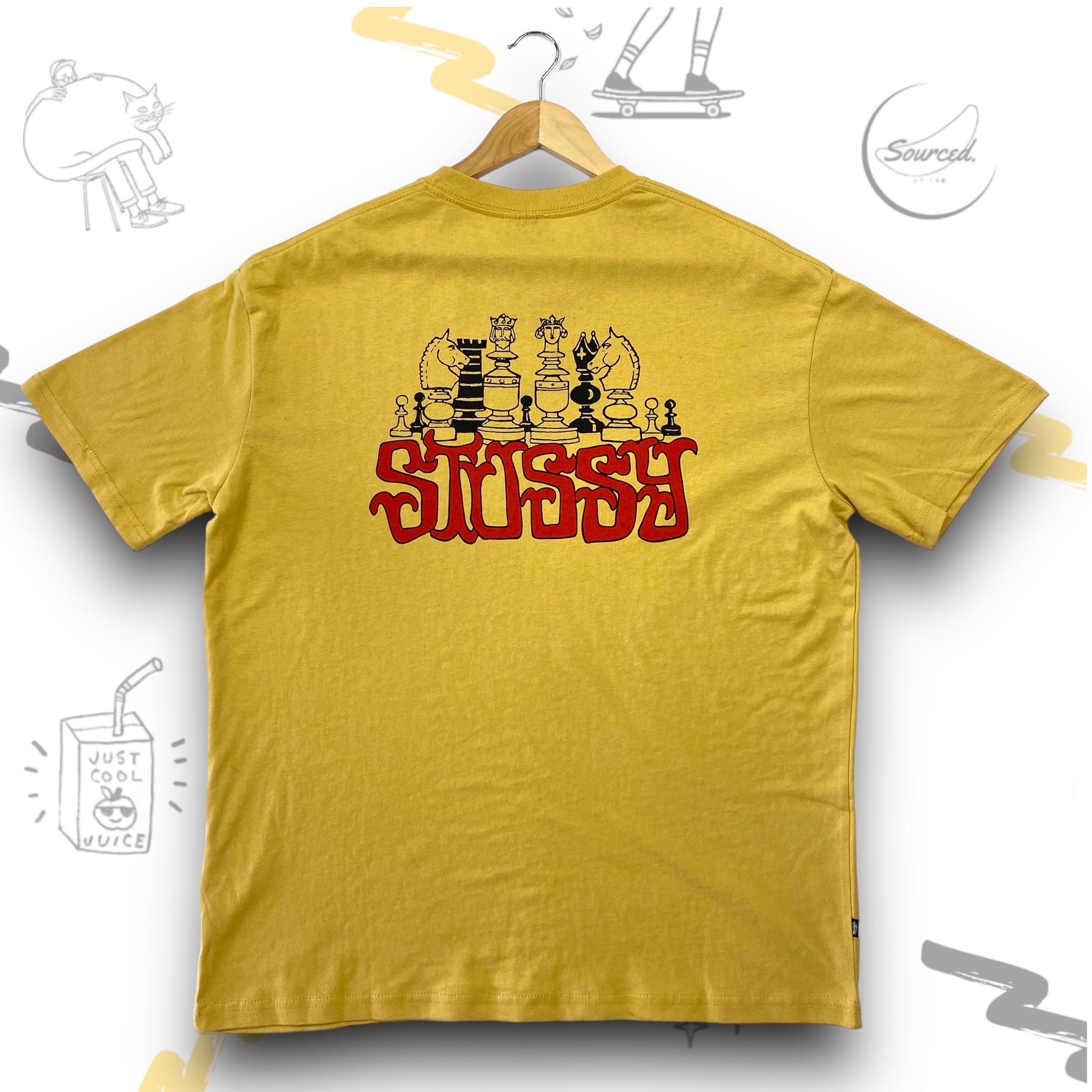 Stüssy Yellow Chess Pieces T-shirt