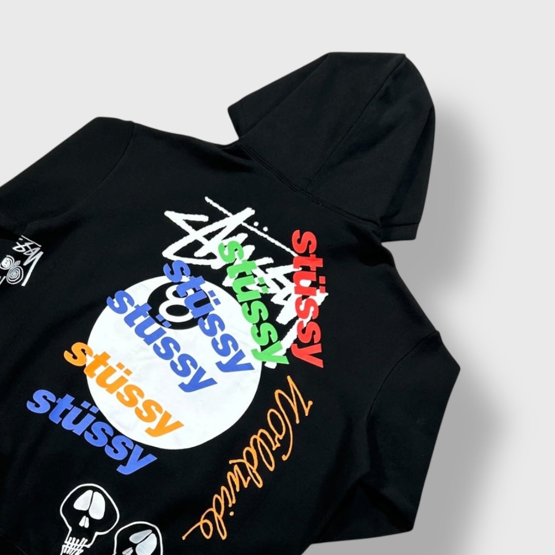 Stüssy Black Hoodie With 8 Ball Graphic On The Back