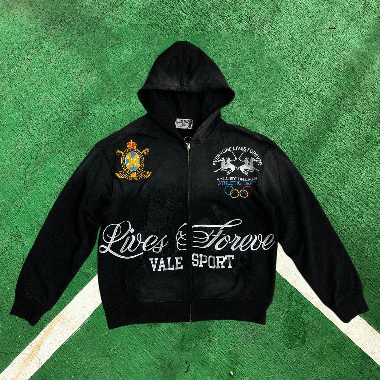 Vale Forever "Lives & Forever" Vintage Sport Full-Zip Hoodie