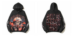 Vintage "Godspeed" Biker Skull Oversized Hoodie