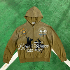 Vale Forever "Lives & Forever" Vintage Sport Full-Zip Hoodie (Khaki)