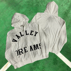 Vale Forever Rhinestone Embellished Full-Zip Hoodie (White / Vale Forever Arc)