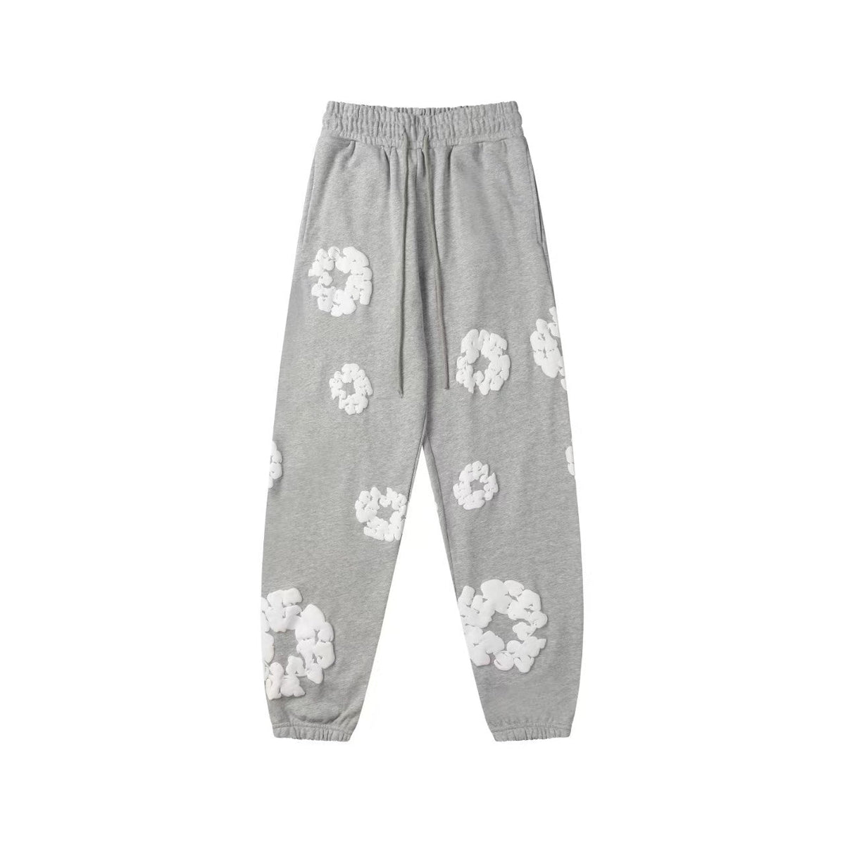 "Denim Tears" Grey Floral Pattern Oversized Sweatpants