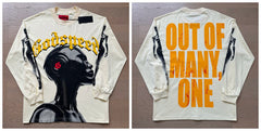 Godspeed "Out of Many, One" Robotic Graphic Beige Long Sleeve Tee