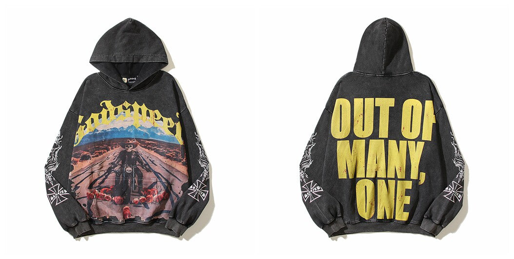 Vintage "Godspeed" Desert Biker Oversized Hoodie