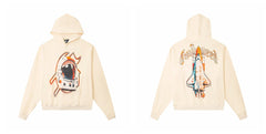 Vintage "Godspeed" Space Shuttle Oversized Beige Hoodie