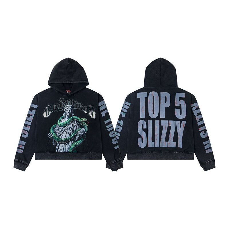 Vintage "Godspeed" Top 5 Slizzy Oversized Hoodie
