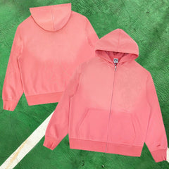 Vale Forever Embroidered Cross Full-Zip Hoodie (Pink / Gothic Cross)