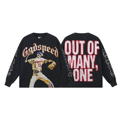 Godspeed "Out of Many, One" Baseball Skeleton Black Long Sleeve Tee
