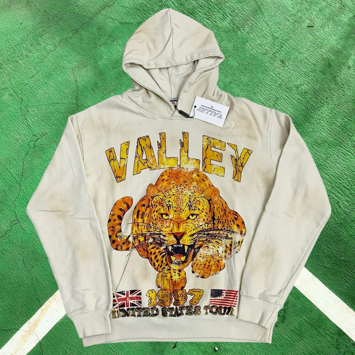 Vale Forever Graphic Pullover Hoodie (Cream / Leopard & 1997 United States Tour)