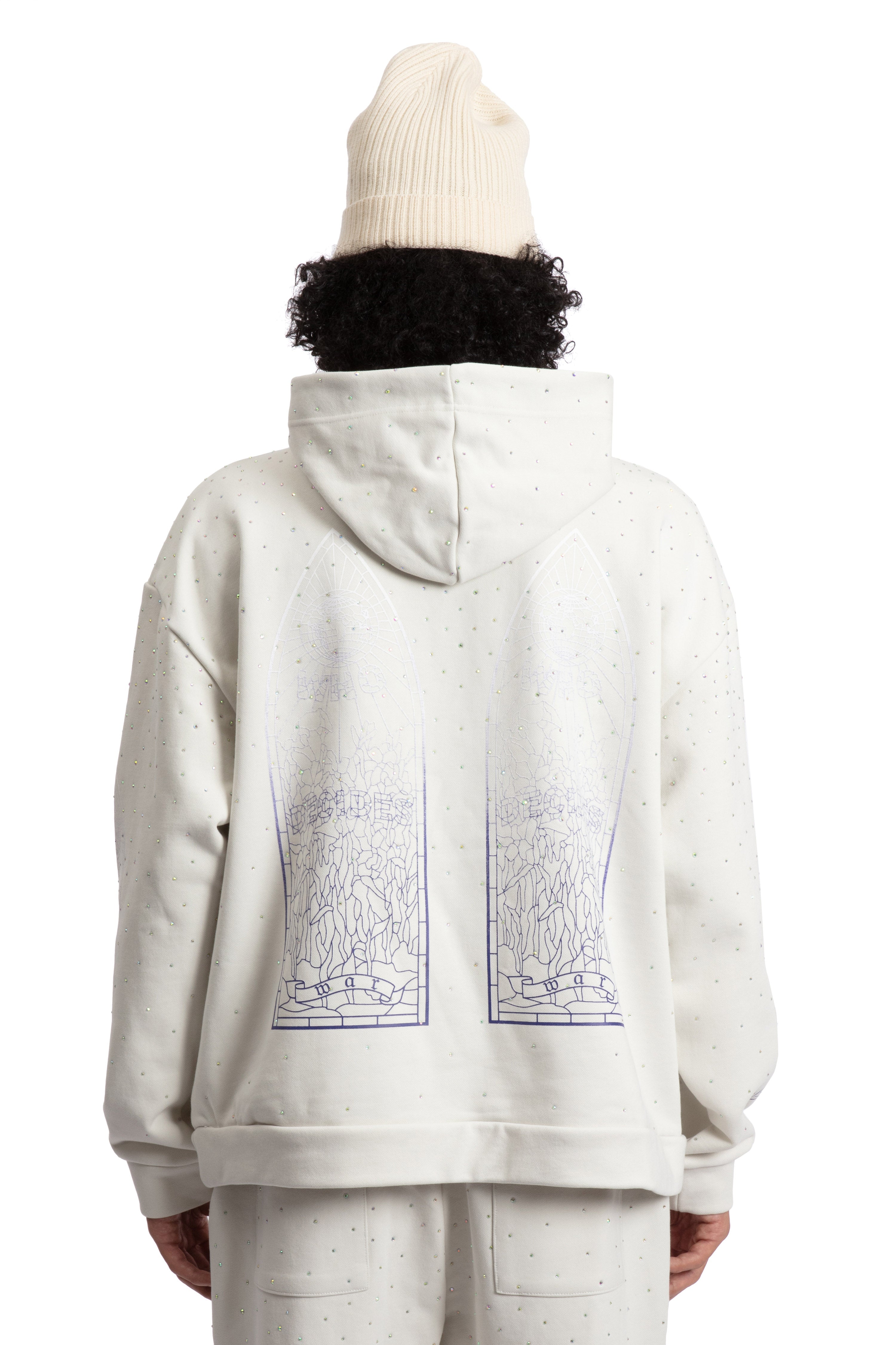 RHINESTONE HOODED PULLOVER