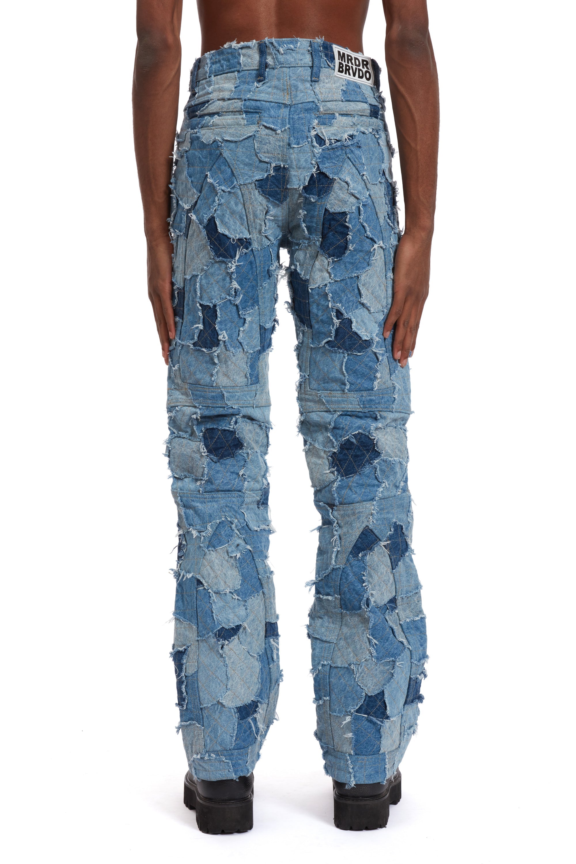 DENIM BORO MOTO PANT