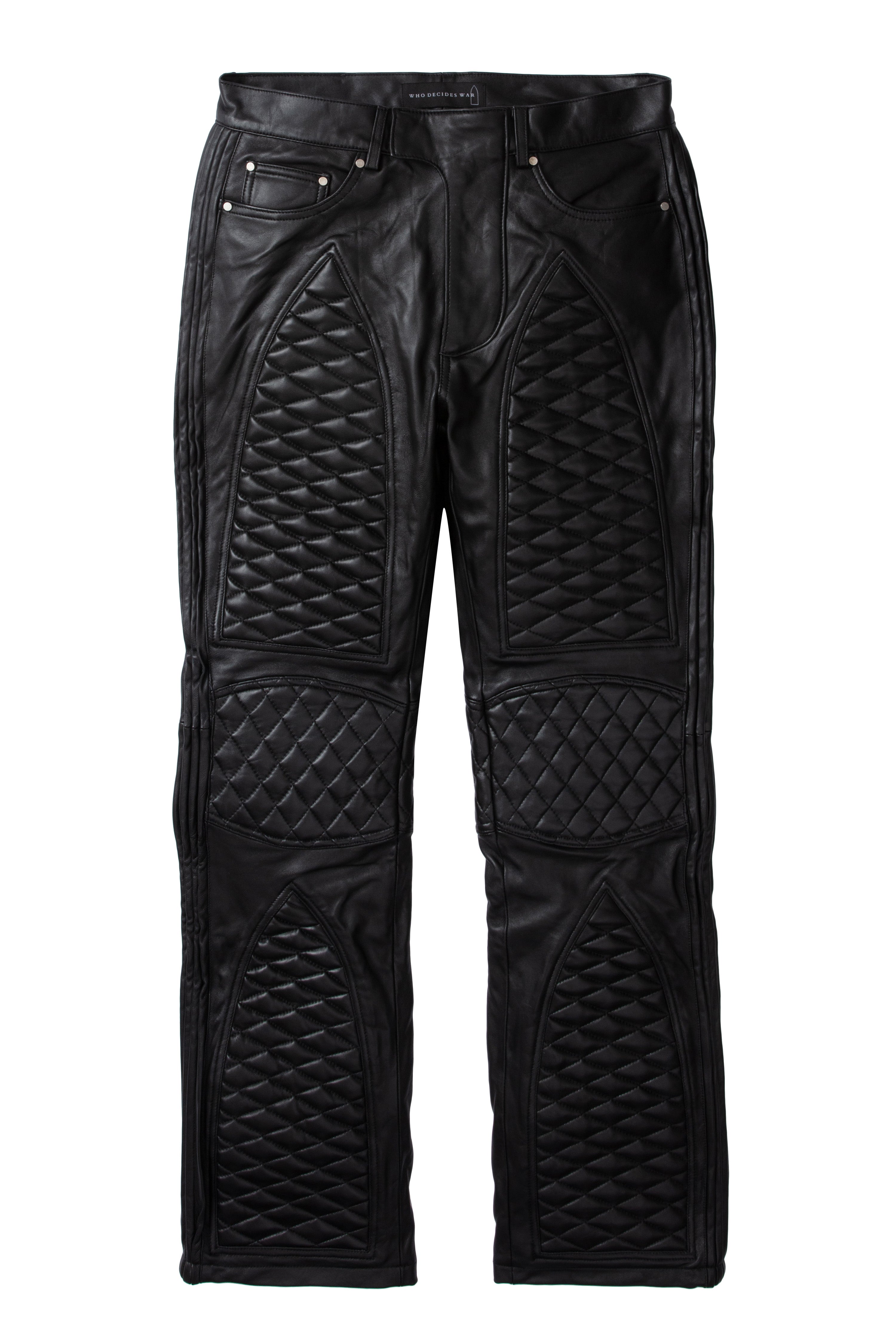 PLEATED MOTO DENIM