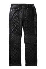 PLEATED MOTO DENIM