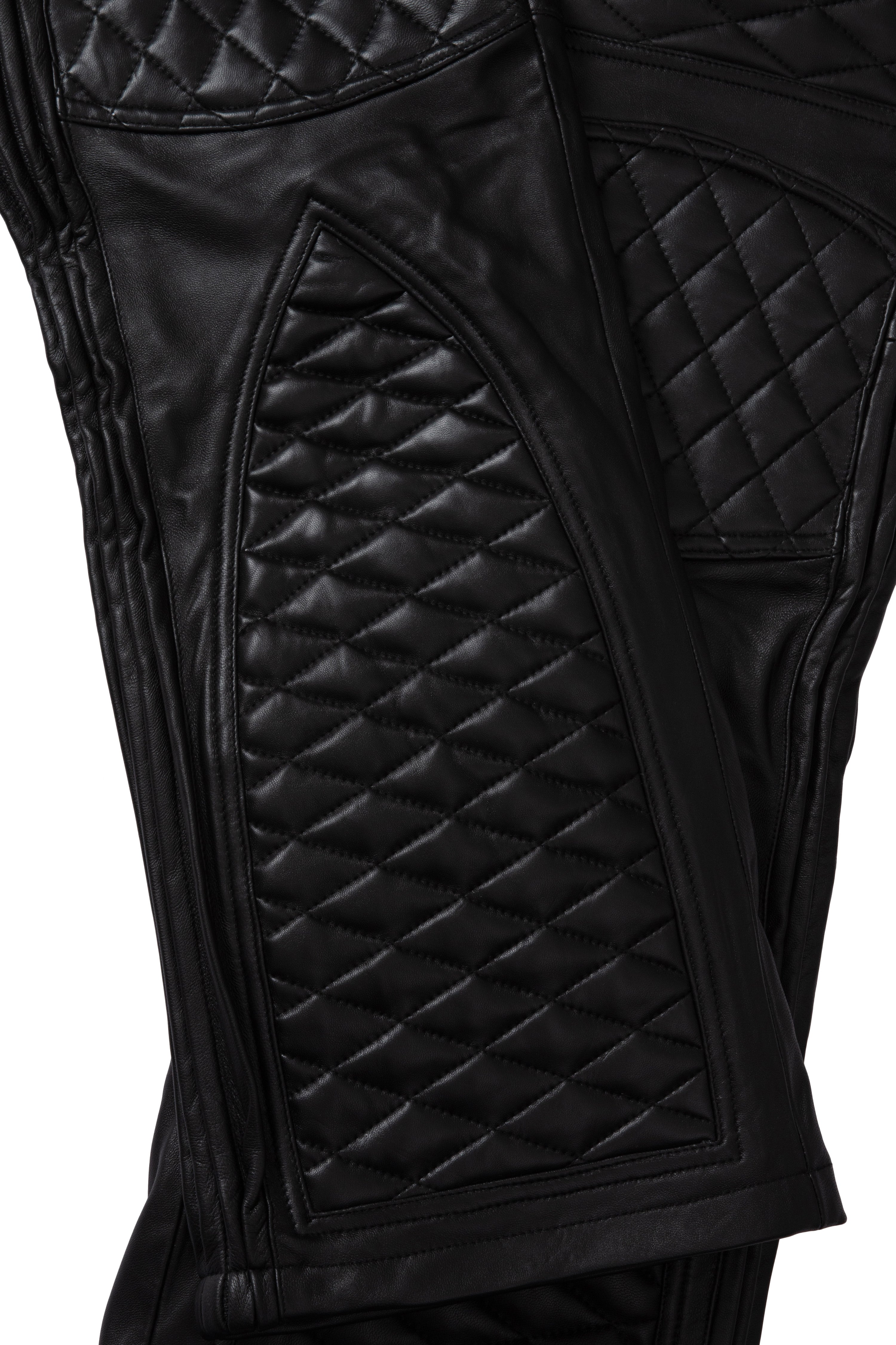 PLEATED MOTO DENIM