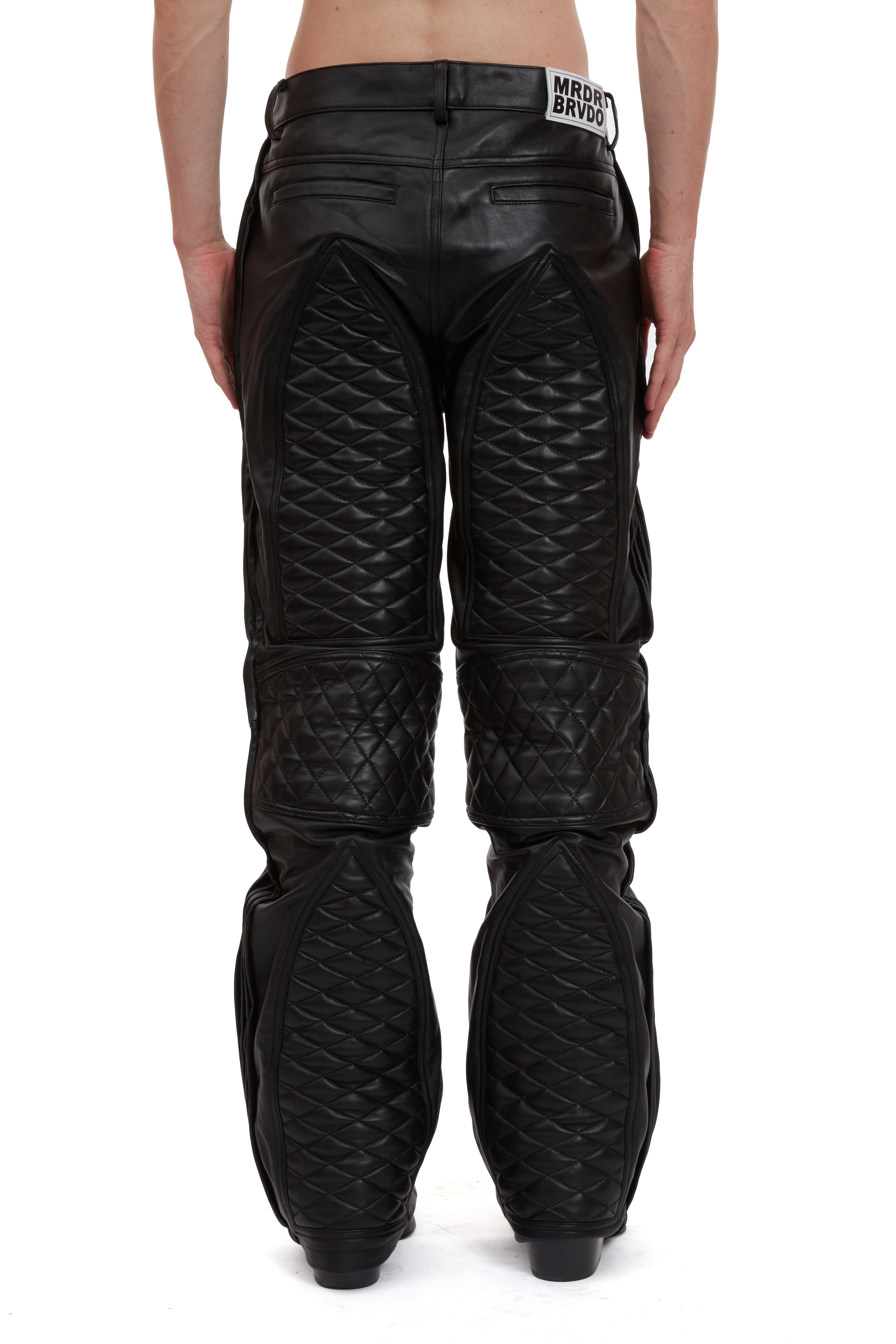 PLEATED MOTO DENIM