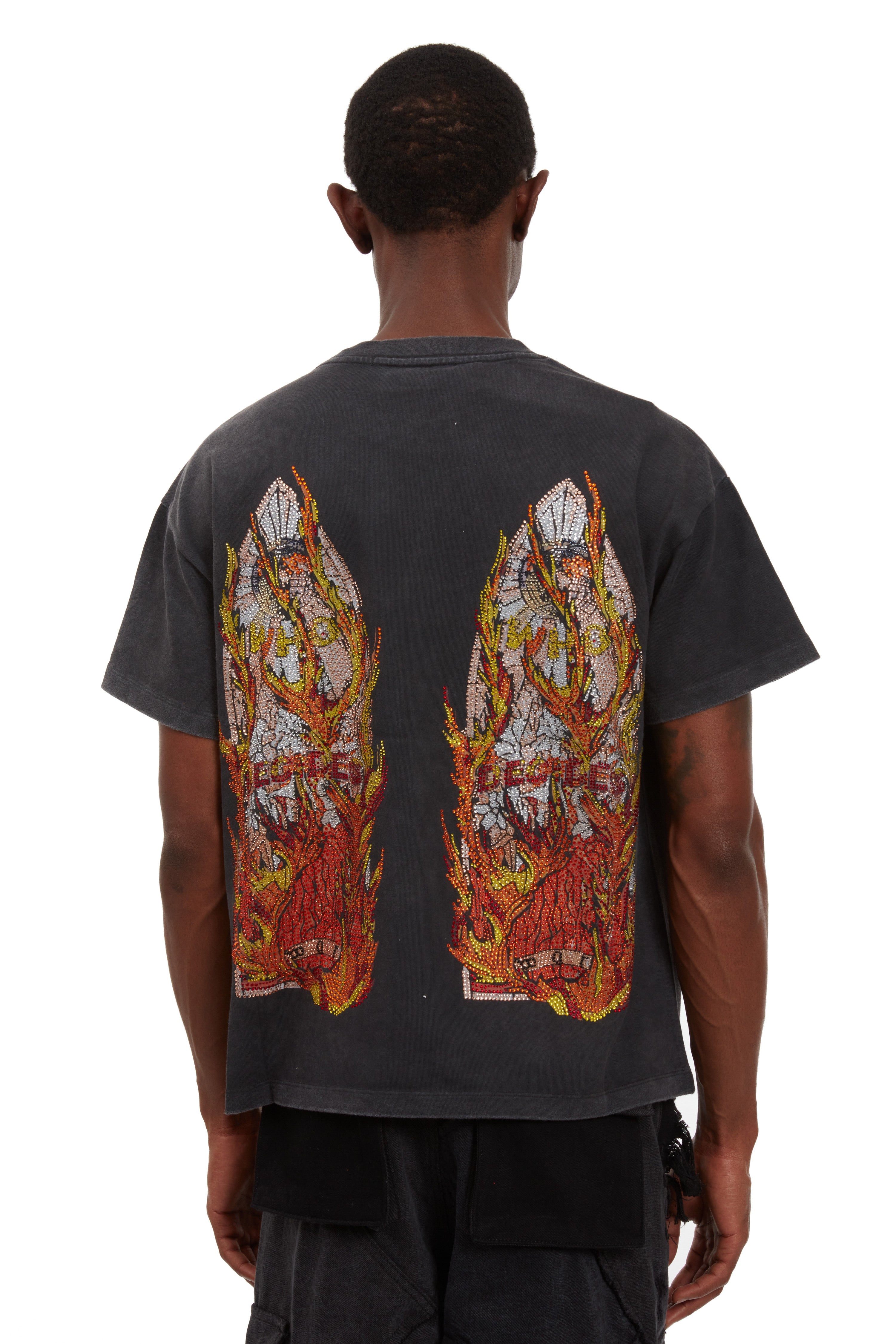 RHINESTONE FLAME GLASS JERSEY
