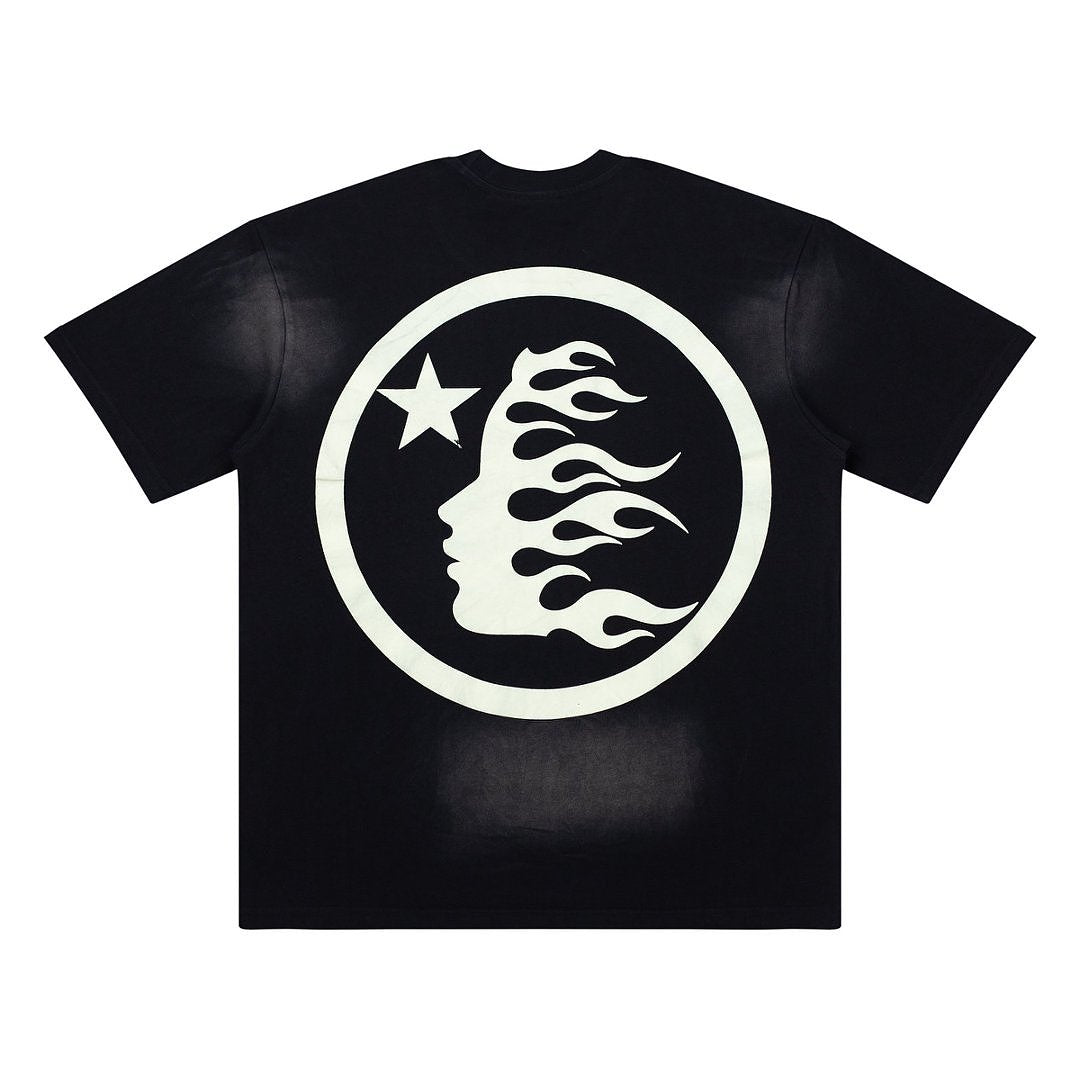 Hellstar Flame Face Star Graphic Heavyweight Washed T-Shirt