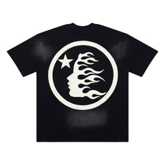 Hellstar Flame Face Star Graphic Heavyweight Washed T-Shirt
